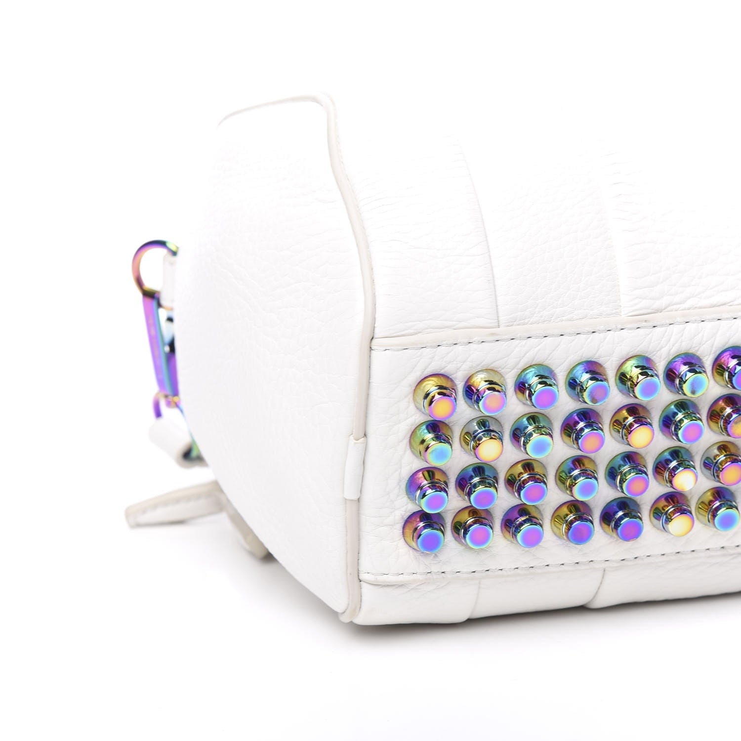 Alexander Wang Pebbled Lambskin Rockie White Iridescent Hardware 6 of 8