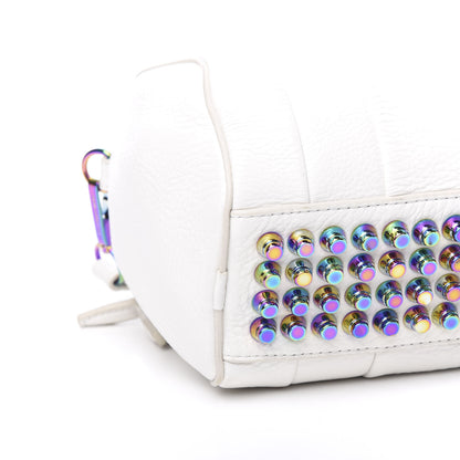 Alexander Wang Pebbled Lambskin Rockie White Iridescent Hardware 6 of 8