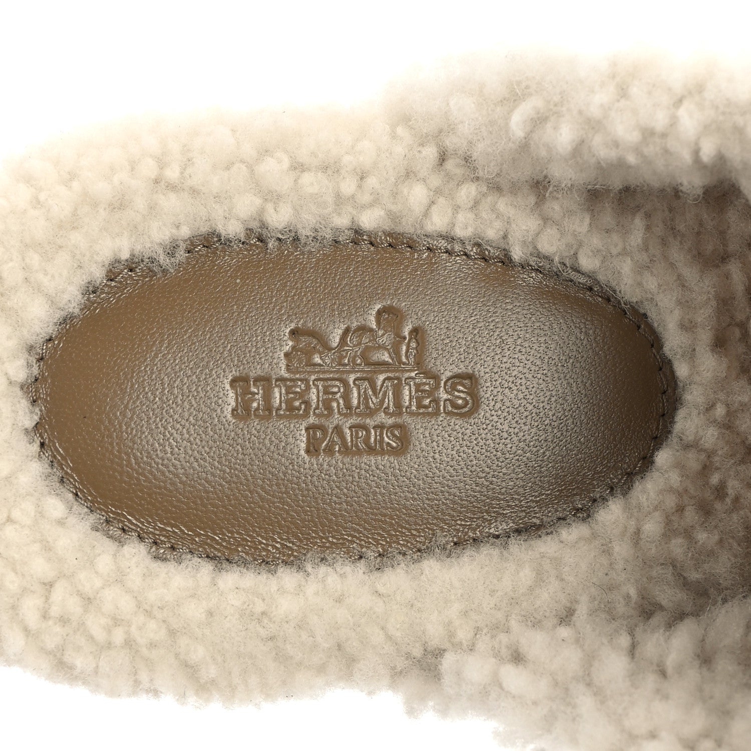 Hermes Suede Goatskin Woolskin Carlotta Mules 38 Beige Gobi 8 of 10