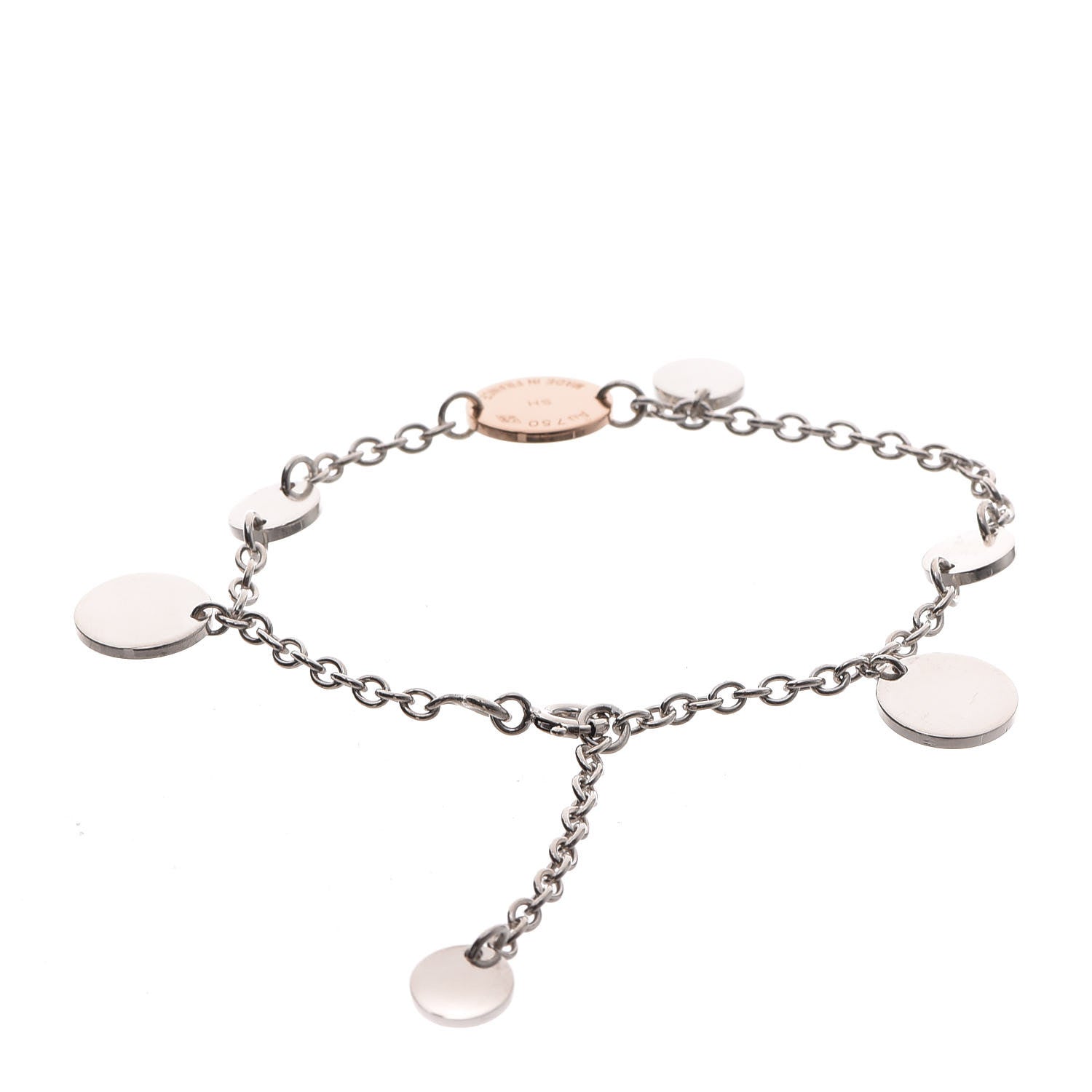 Hermes Sterling Silver 18K Rose Gold Confettis Bracelet SH 4 of 8