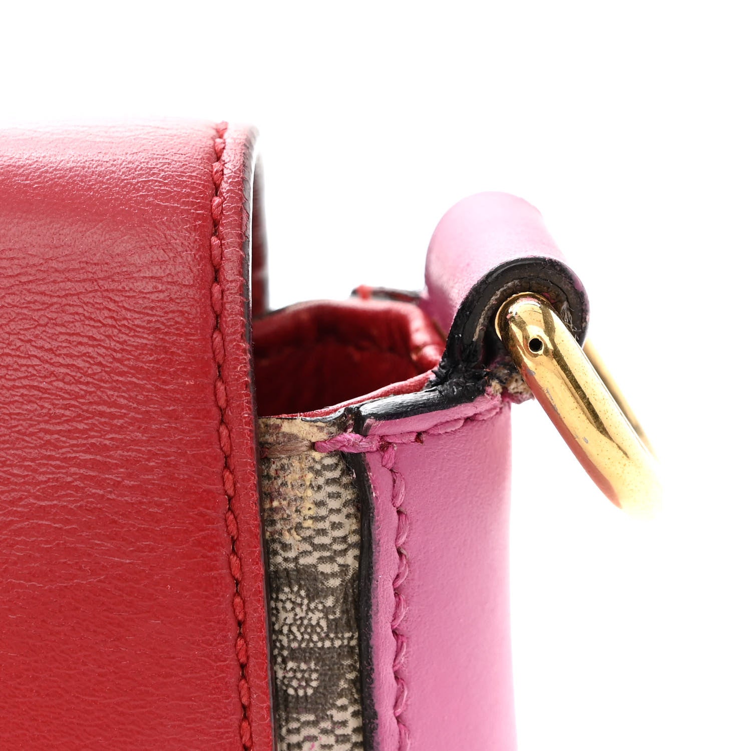 Gucci GG Supreme Monogram Calfskin Web Medium Padlock Messenger Shoulder Bag Beige Hibiscus Red New Rosette 13 of 18