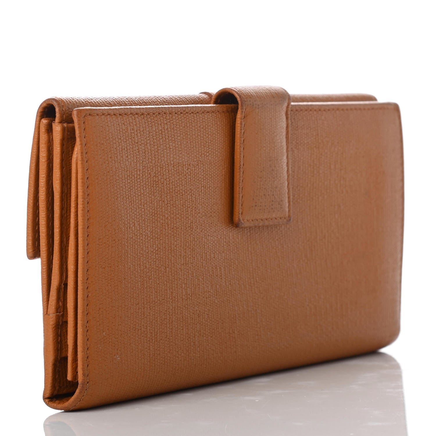 Saint Laurent Textured Calfskin Y Ligne Clutch Tobacco 3 of 9