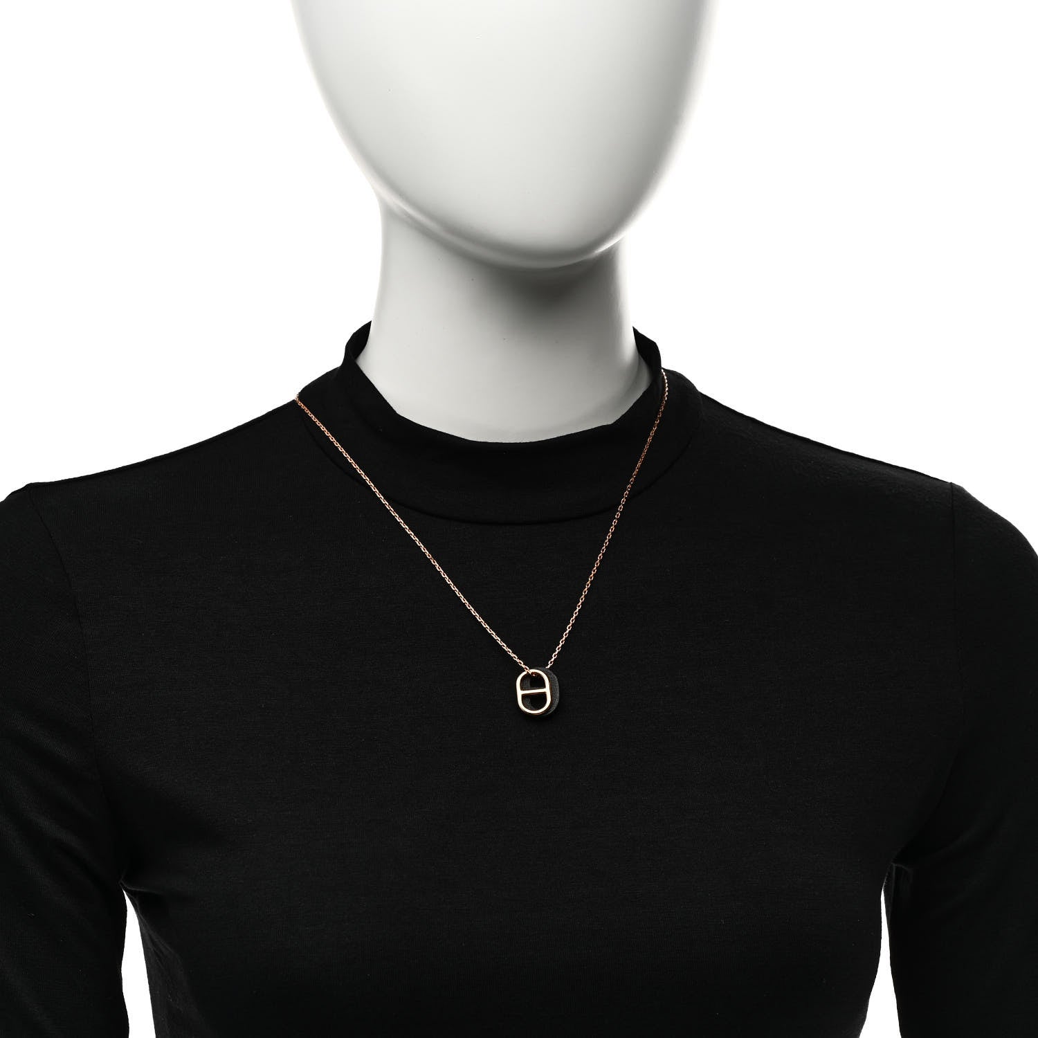 Hermes Swift O'Maillon Pendant Necklace Black 2 of 8