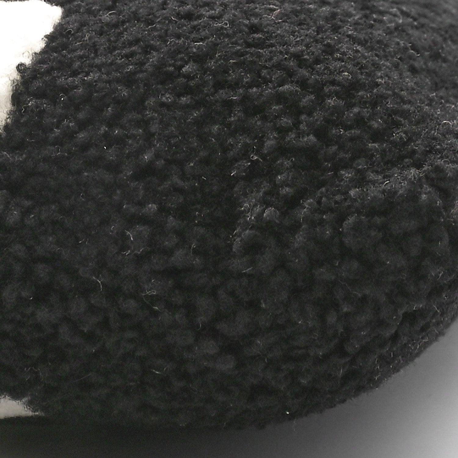 Balenciaga Sheepskin Shearling Contrasted Logo Large Zip Pouch Black 9 of 10