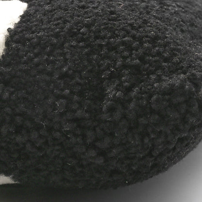 Balenciaga Sheepskin Shearling Contrasted Logo Large Zip Pouch Black 9 of 10