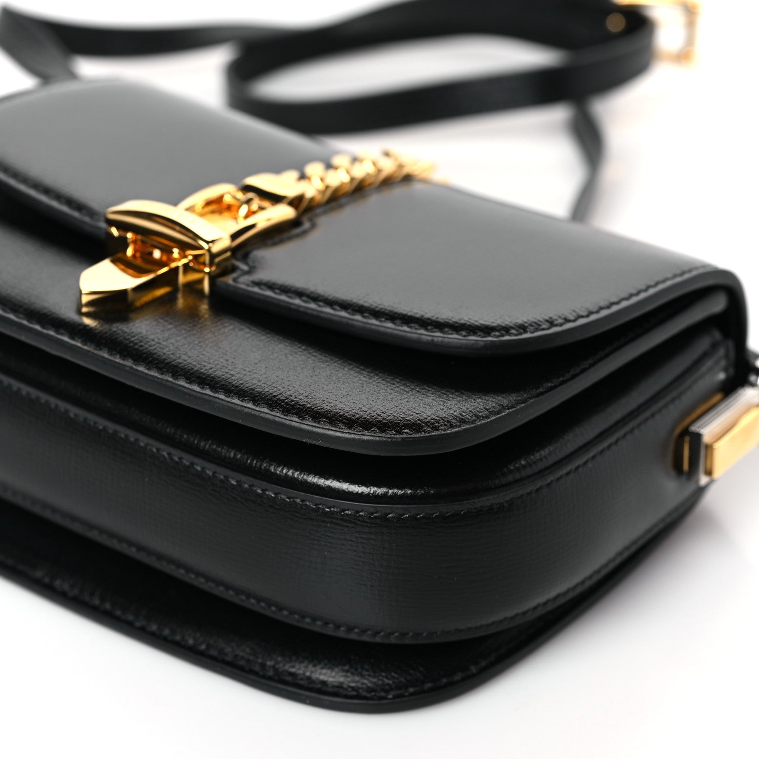 Gucci Azalea Calfskin Mini Sylvie 1969 Flap Messenger Bag Black 9 of 9