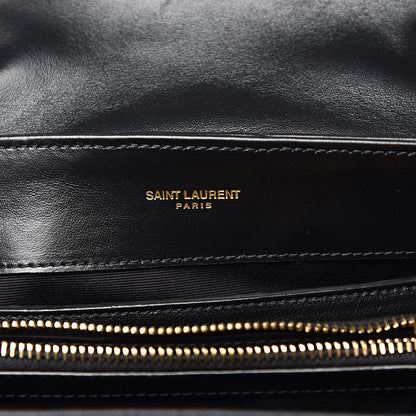 Saint Laurent Calfskin Y Quilted Monogram Small Loulou Chain Satchel Black 7 of 9