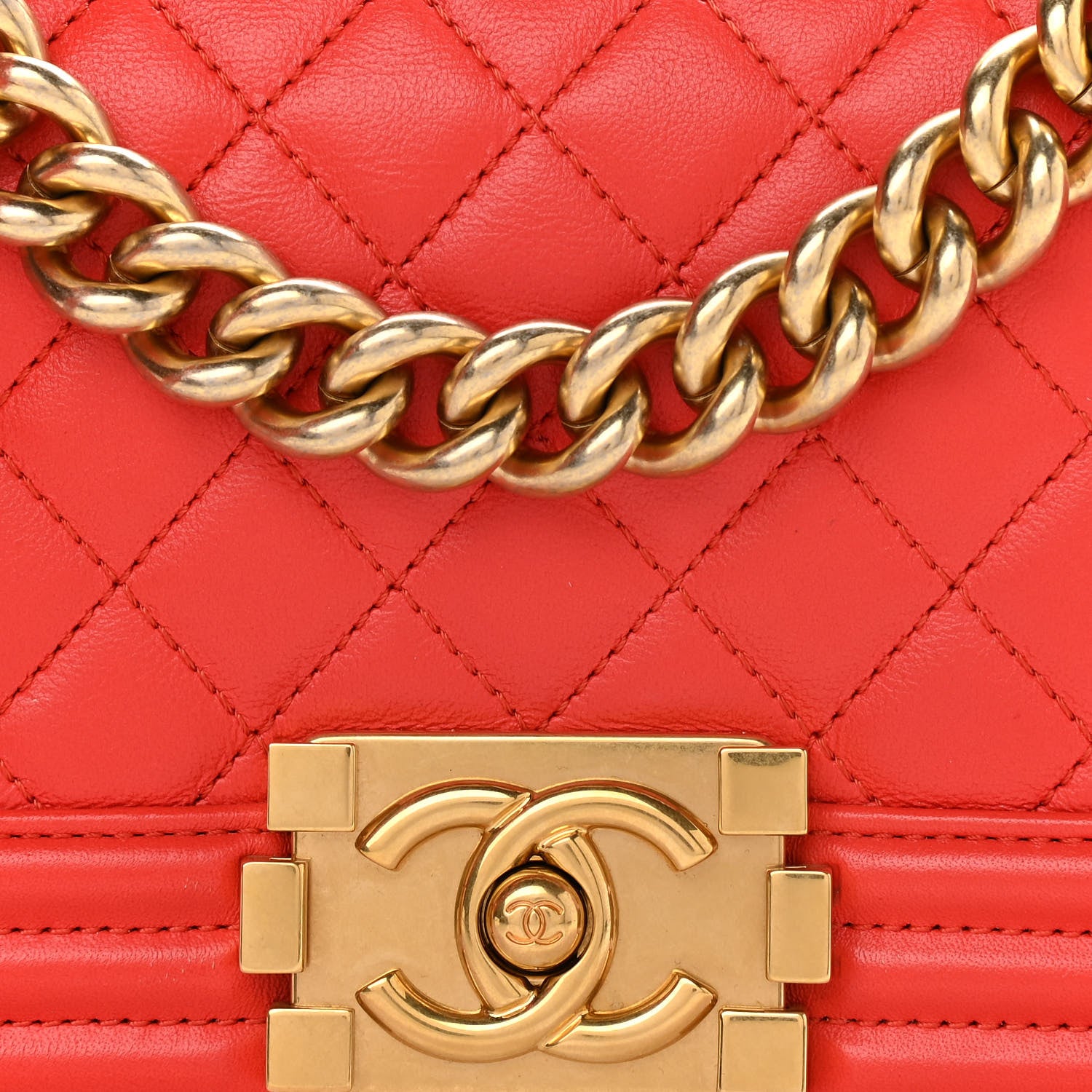 Chanel Lambskin Quilted Small Boy Flap Red 8 of 14