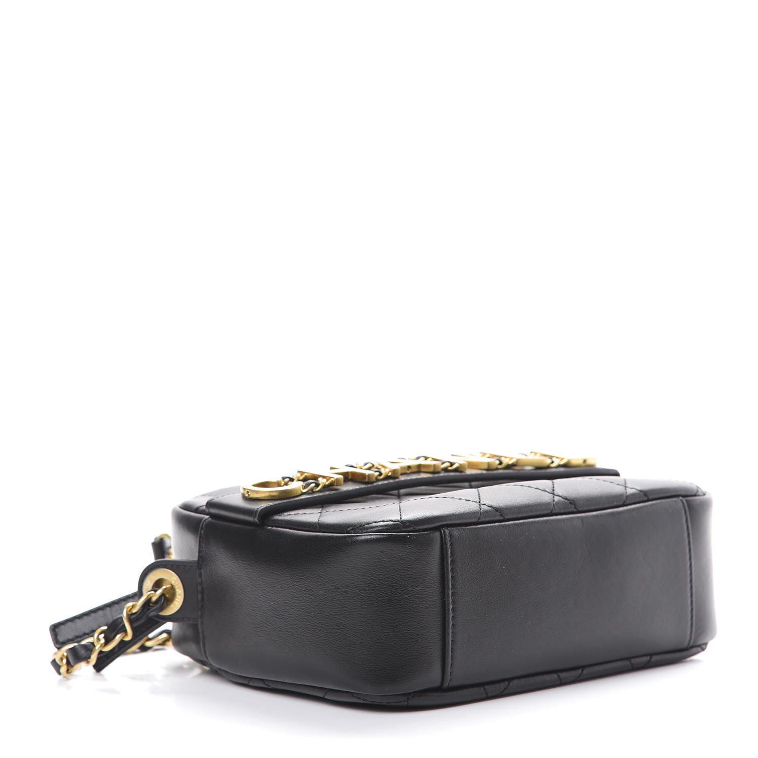 Chanel Calfskin Quilted Enchained Camera Case Bag Black 3 of 11