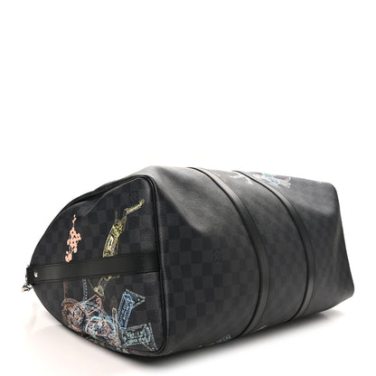 Louis Vuitton Damier Graphite Stamps Keepall Bandouliere 50 3 of 8