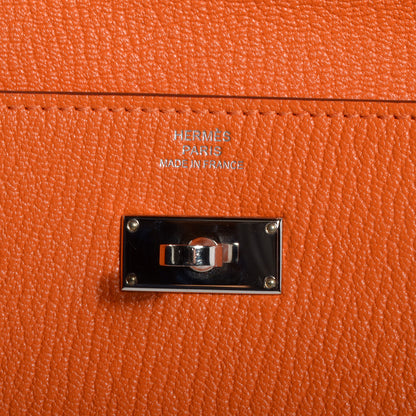 Hermes Chevre Mysore Kelly Longue Wallet Orange 8 of 9