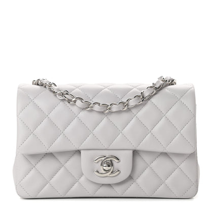 Chanel Lambskin Quilted Mini Rectangular Flap Grey 1 of 11