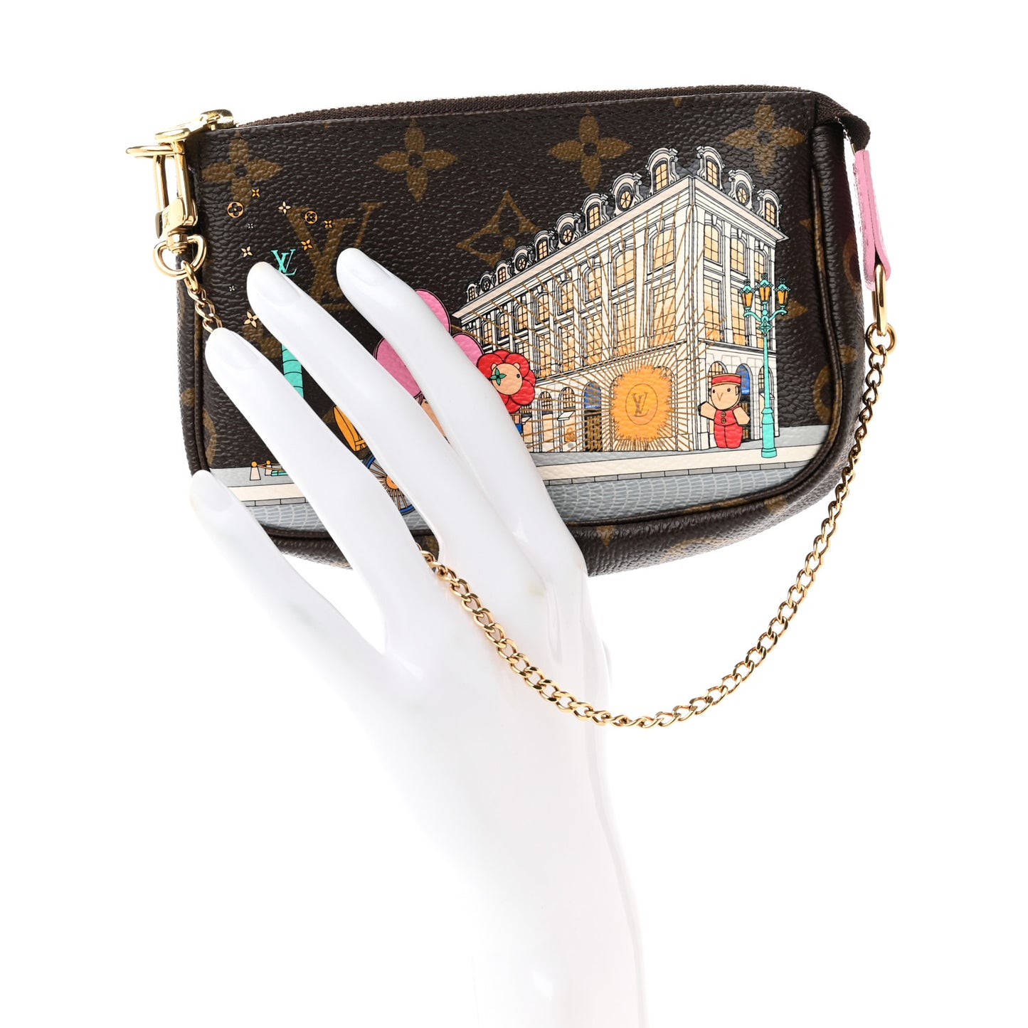 Monogram 2022 Christmas Animation Paris Mini Pochette Accessories Pink