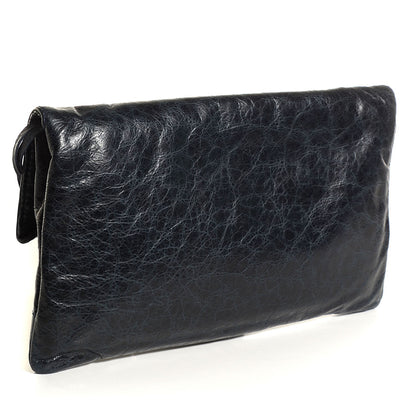 Balenciaga Agneau Giant 12 Gold Hardware Envelope Clutch Dark Night 3 of 9
