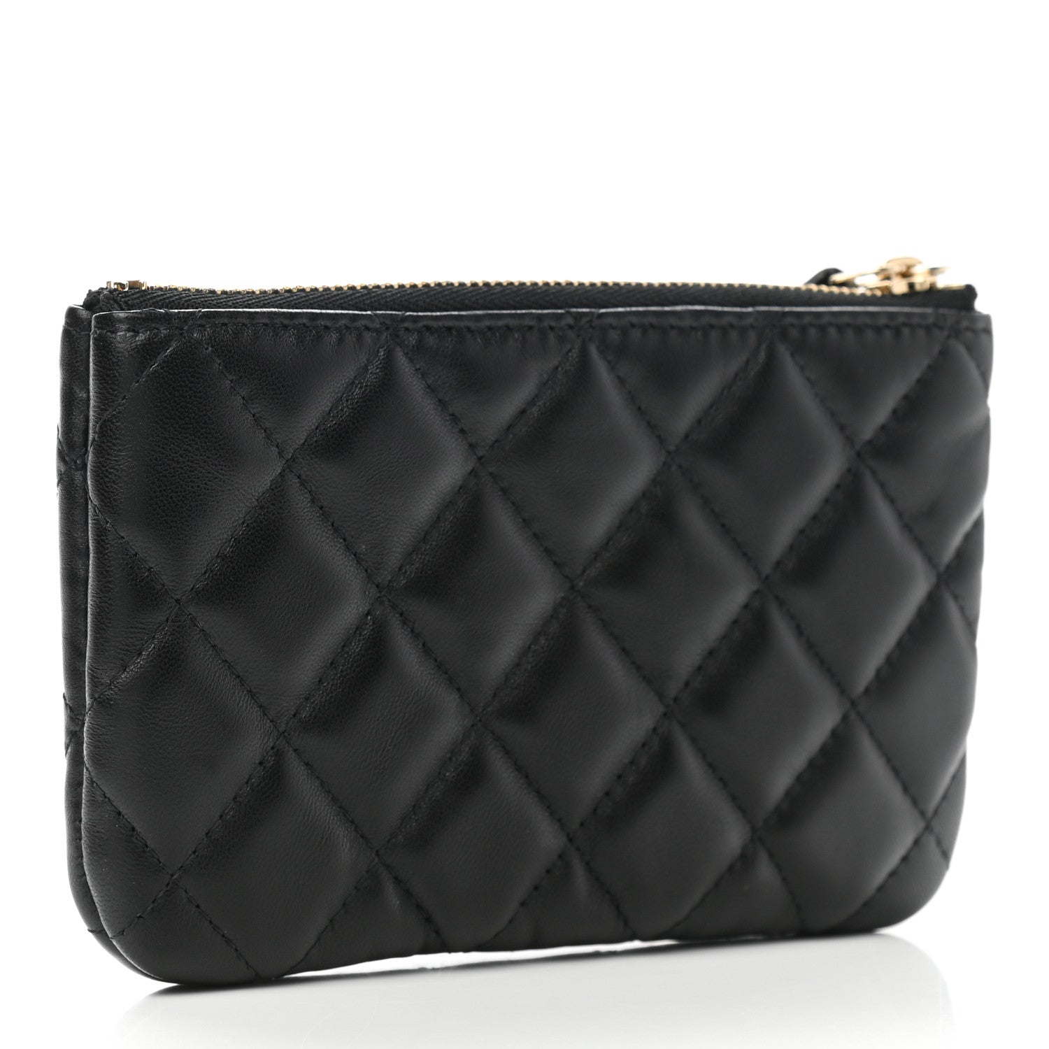 Chanel Lambskin Quilted Small No. 5 Cosmetic Case Black 3 of 9