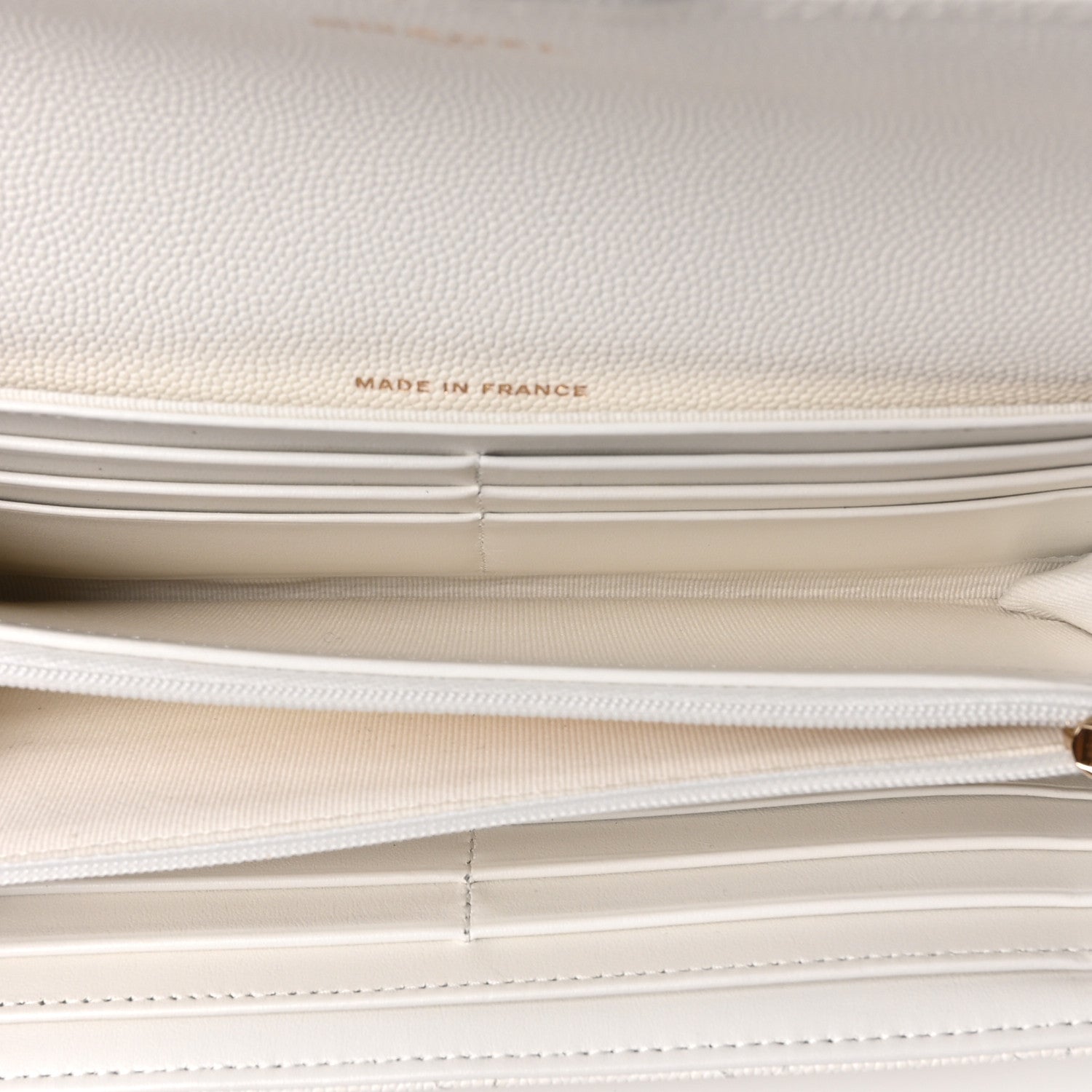 Chanel Caviar Quilted Large Gusset Flap Wallet White 5 of 12