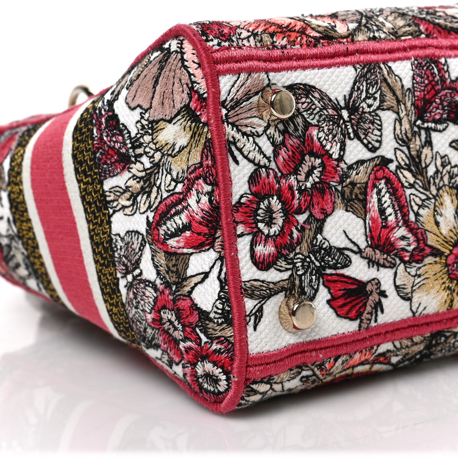 Christian Dior Canvas Embroidered Butterfly Print Medium Lady D-Lite Multicolor 7 of 8