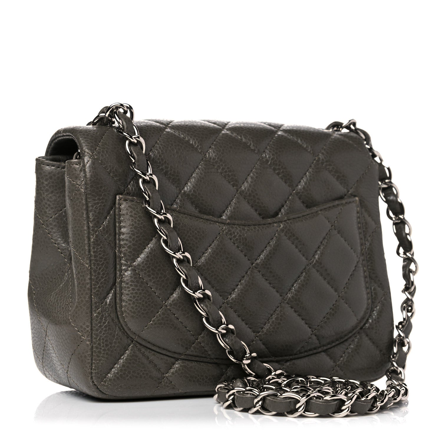 Chanel Caviar Quilted Mini Square Flap Dark Charcoal 3 of 17