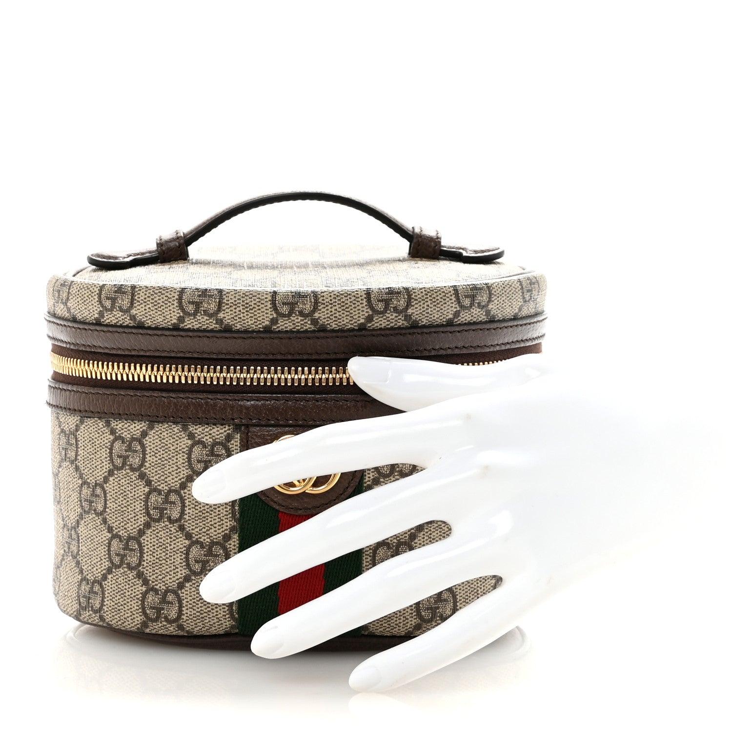 Gucci GG Supreme Monogram Textured Calfskin Web Ophidia Vanity