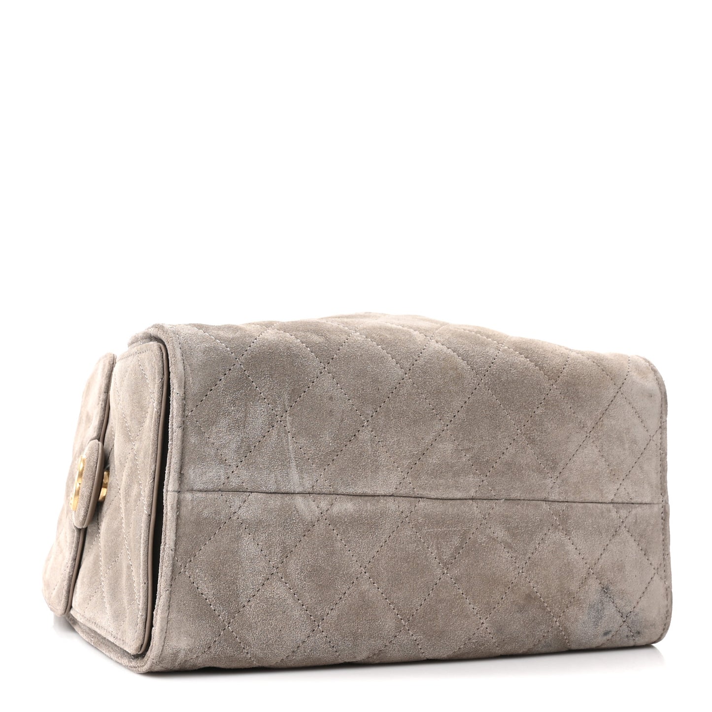 Suede Quilted Small Chanel 25 Handbag Dark Grey