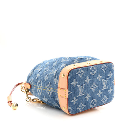 Louis Vuitton Monogram Denim Nano Noe Blue 4 of 10