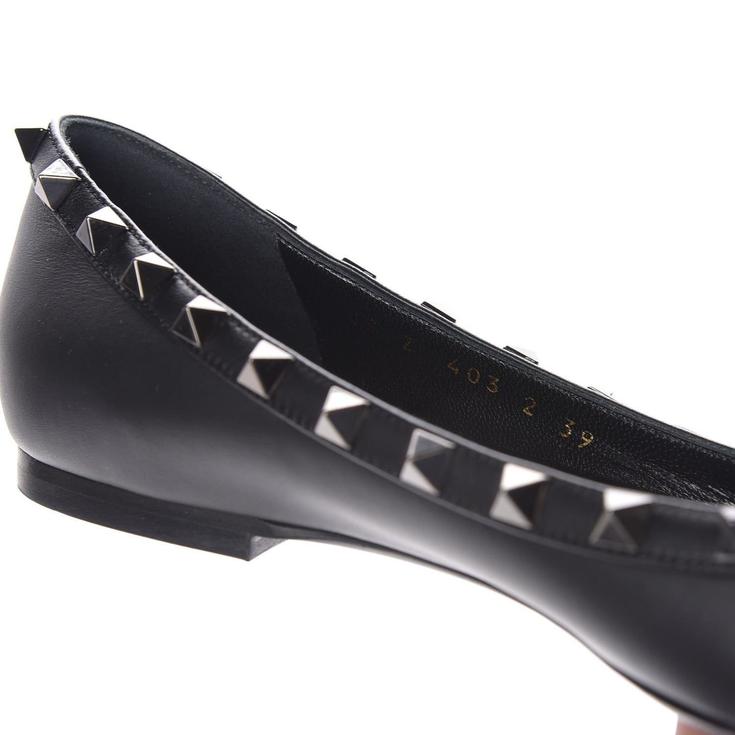 Nappa Rockstud Ballerina Flats 39 Black