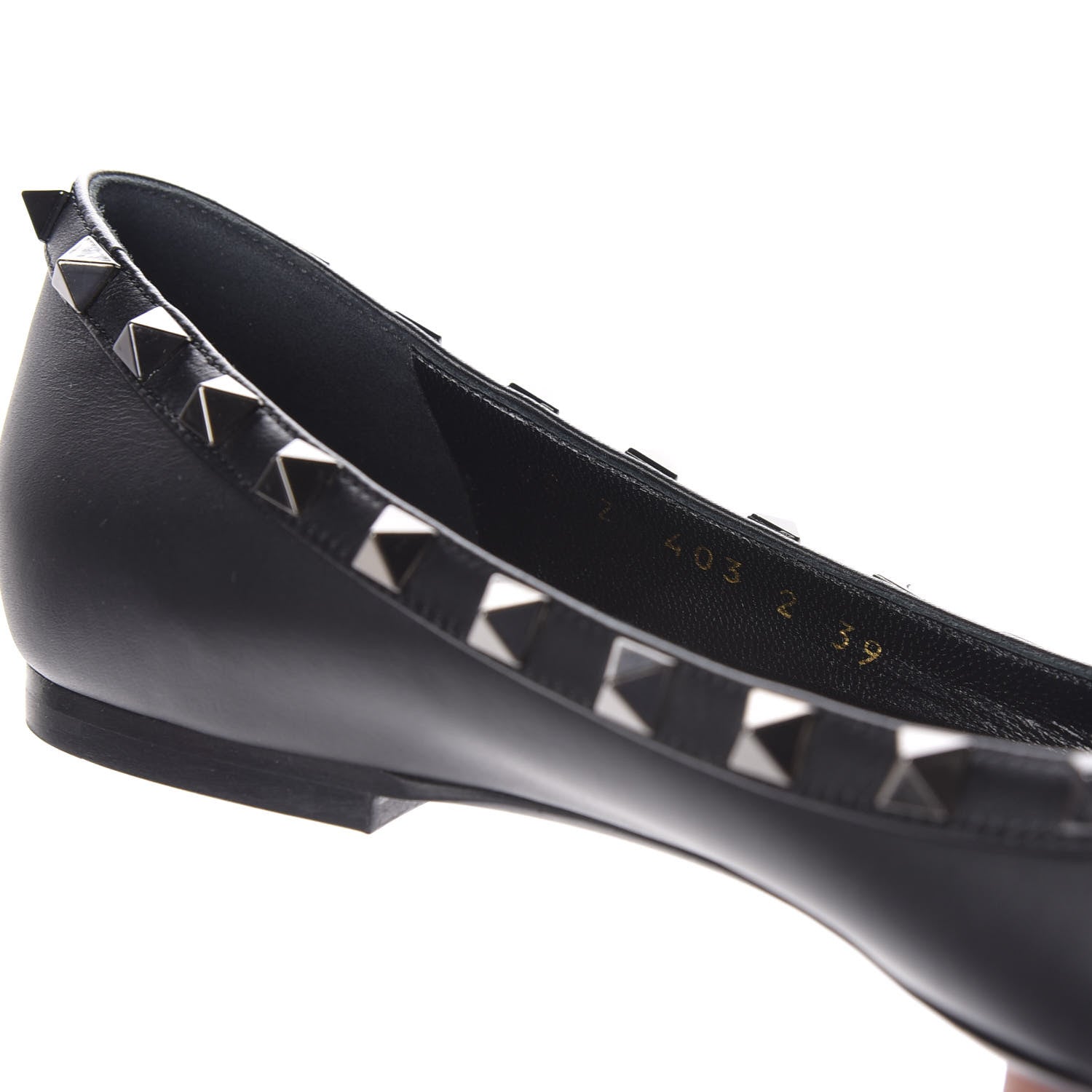 Valentino Garavani Nappa Rockstud Ballerina Flats 39 Black 9 of 10