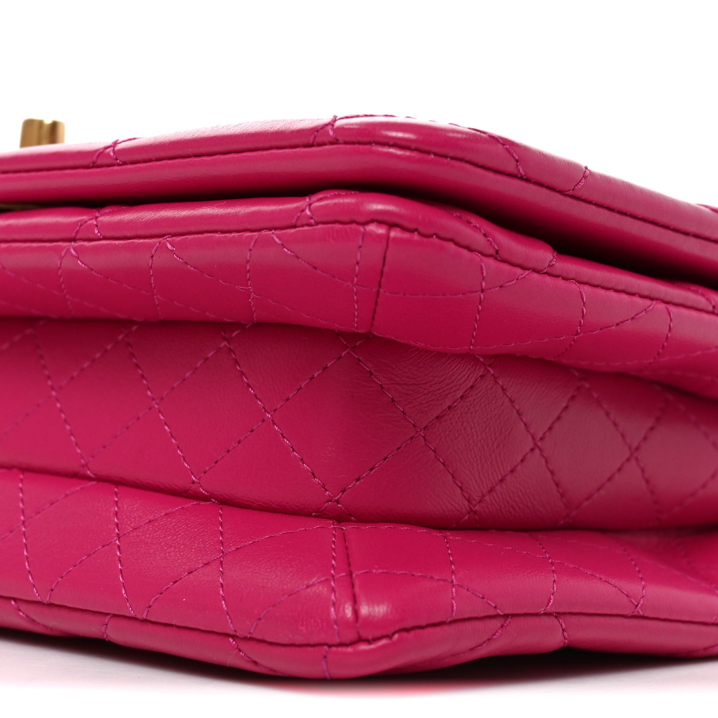 Lambskin Quilted On And On Small Chain Flap Fuchsia