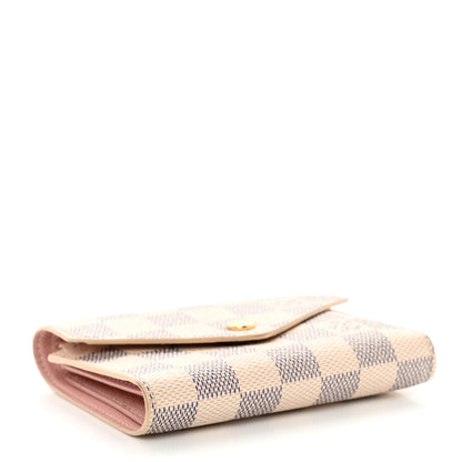 Louis Vuitton Damier Azur Victorine Wallet Rose Ballerine 4 of 8
