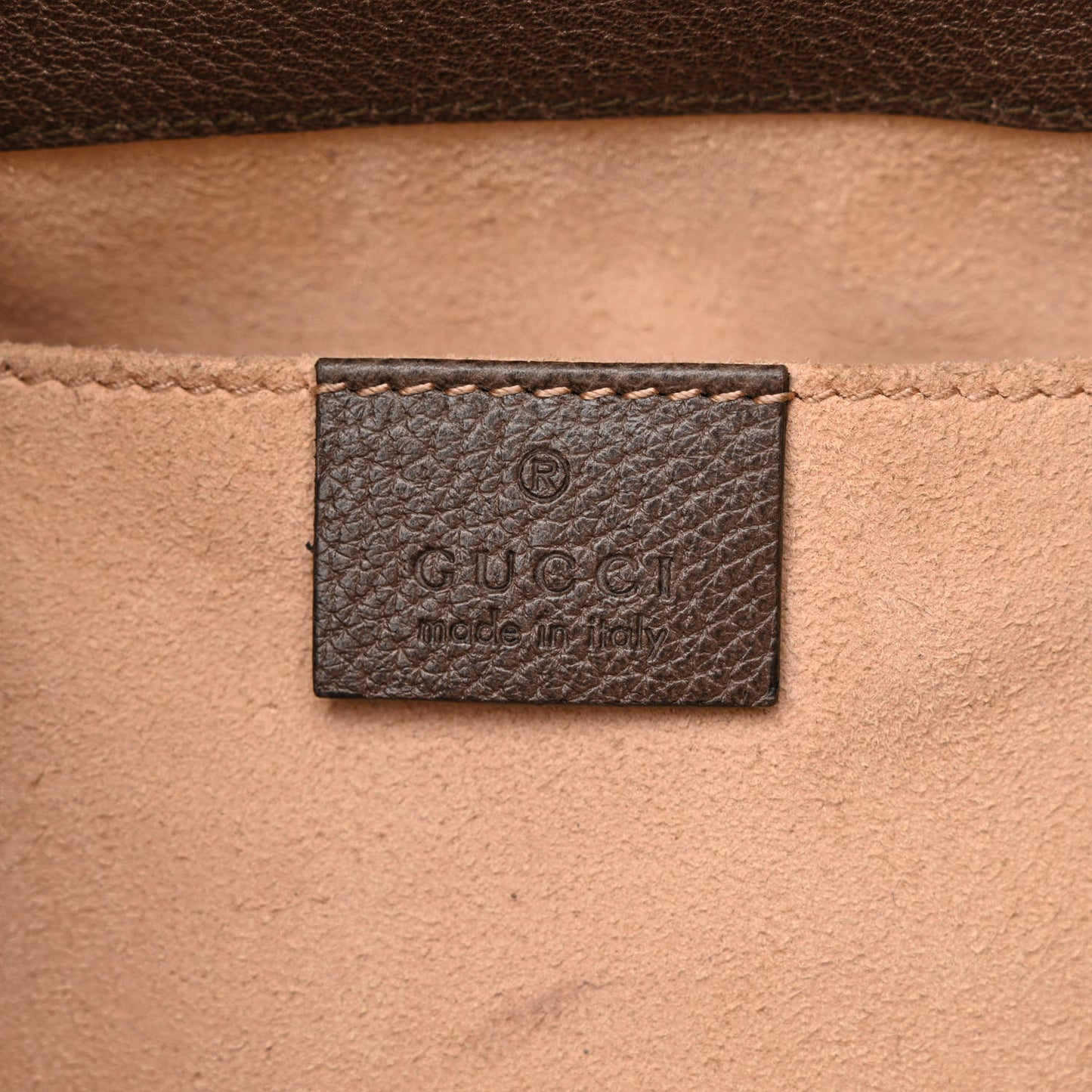 GG Supreme Monogram Web Small Ophidia Bucket Bag Brown