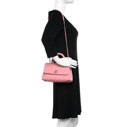 Chanel Caviar Quilted Mini Coco Handle Flap Light Pink 2 of 10