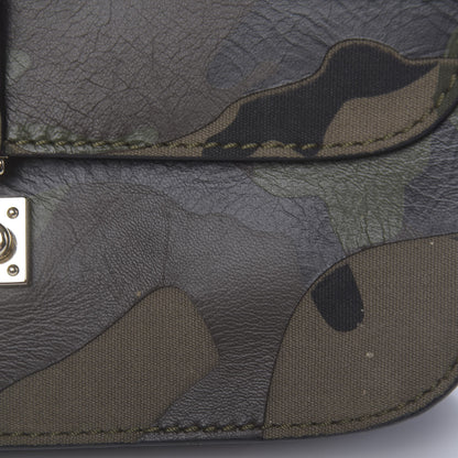 Valentino Garavani Nappa Canvas Camouflage Medium Glam Lock Rockstud Flap Verde 7 of 15