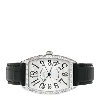 Franck Muller 18K White Gold Alligator Diamond Pave Bezel 29mm Cintree Curvex Automatic Watch 2850SCD 2 of 5