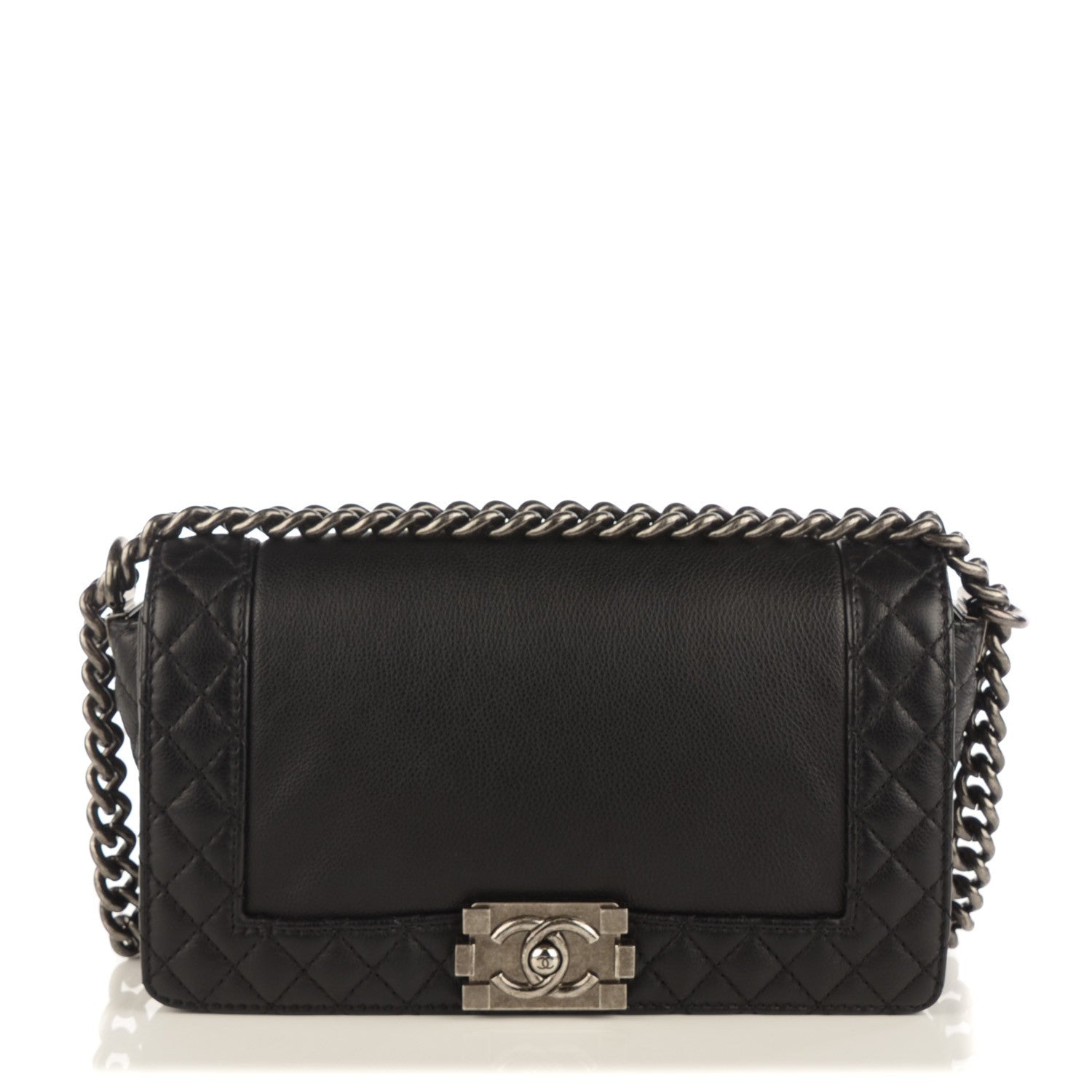 Chanel Calfskin Medium Boy Reverso Flap Black 1 of 9
