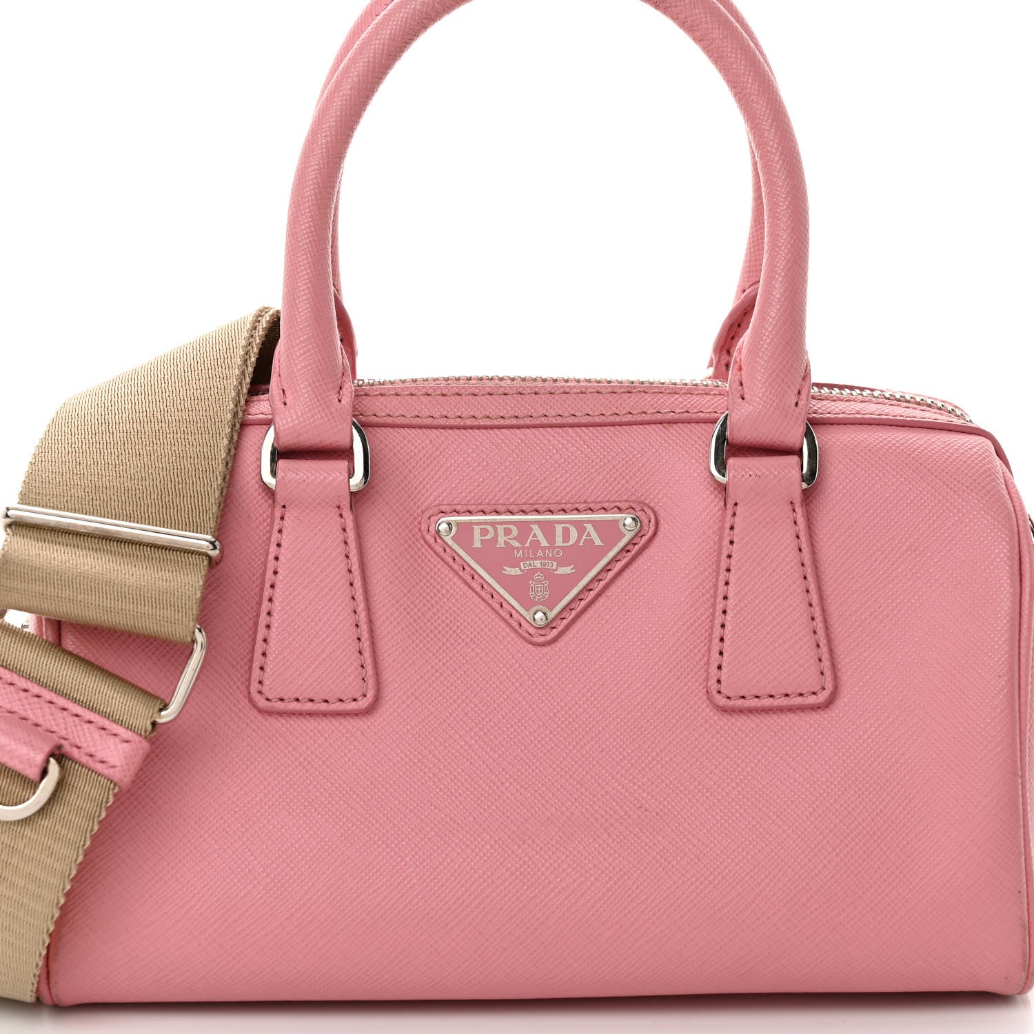 Prada Saffiano Lux Top Handle Crossbody Bag Petalo 7 of 16