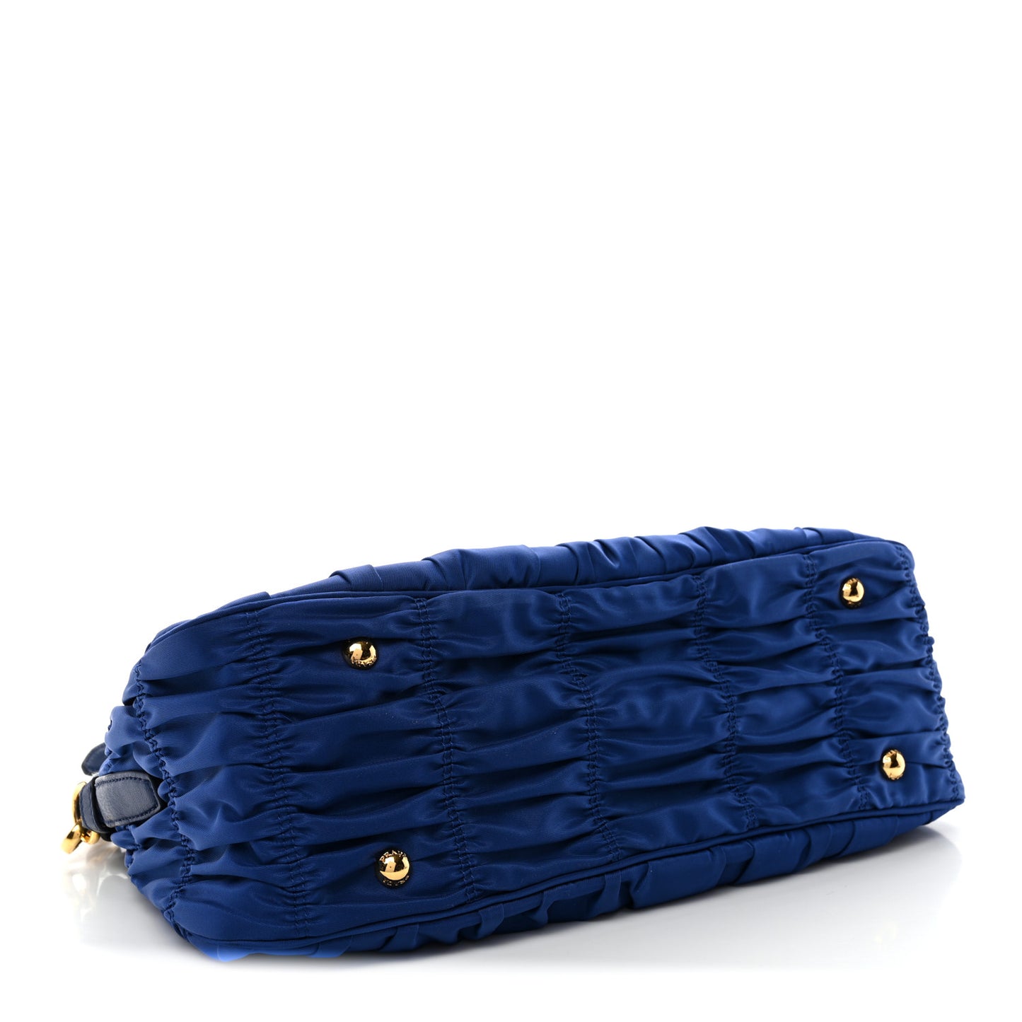 Tessuto Nylon Gaufre Shopping Satchel Bluette