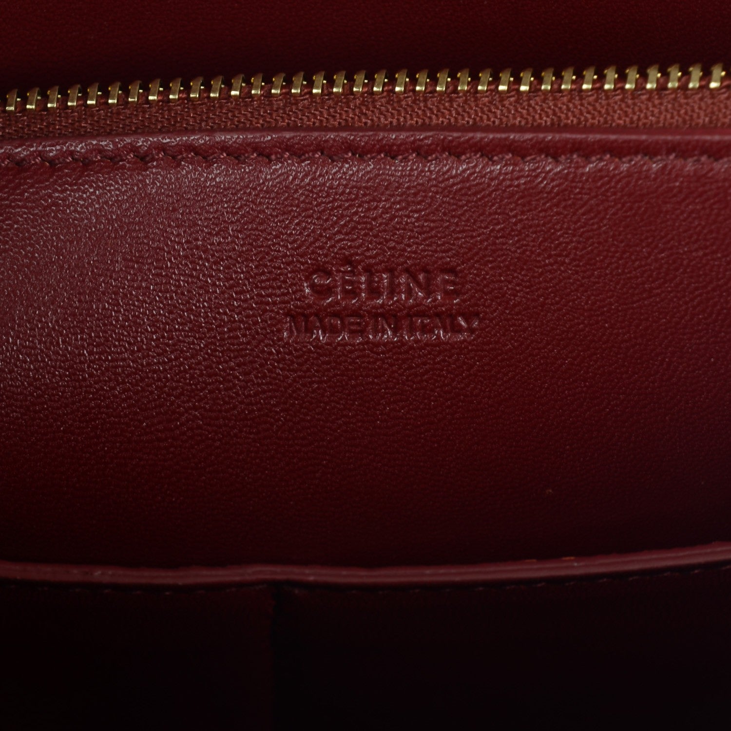 Celine Goatskin Smooth Calfskin Small Ring Bag Dark Ruby 6 of 9