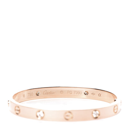 Cartier 18K Pink Gold 4 Diamond LOVE Bracelet 16 5 of 7