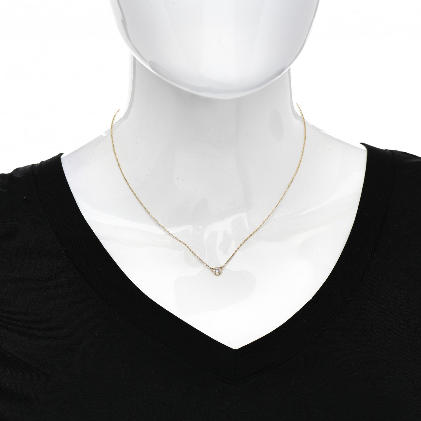 18K Yellow Gold Diamond .17ct Elsa Peretti Diamonds by the Yard Pendant Necklace