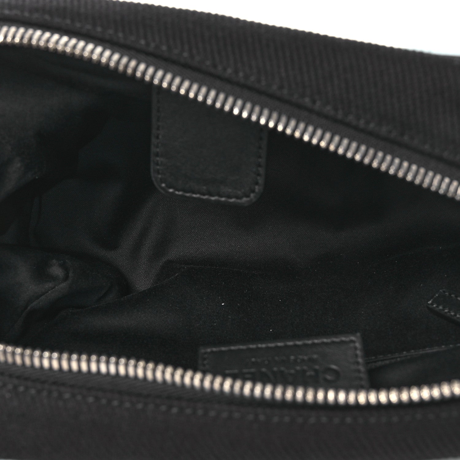 Chanel Canvas Calfskin Large Zippered Pouch Blue Black 5 of 10