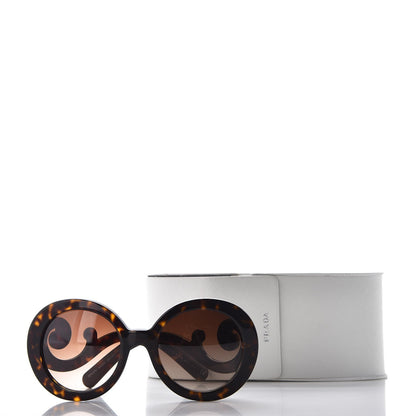 Prada Baroque SPR 27N Round Sunglasses Havana 8 of 8