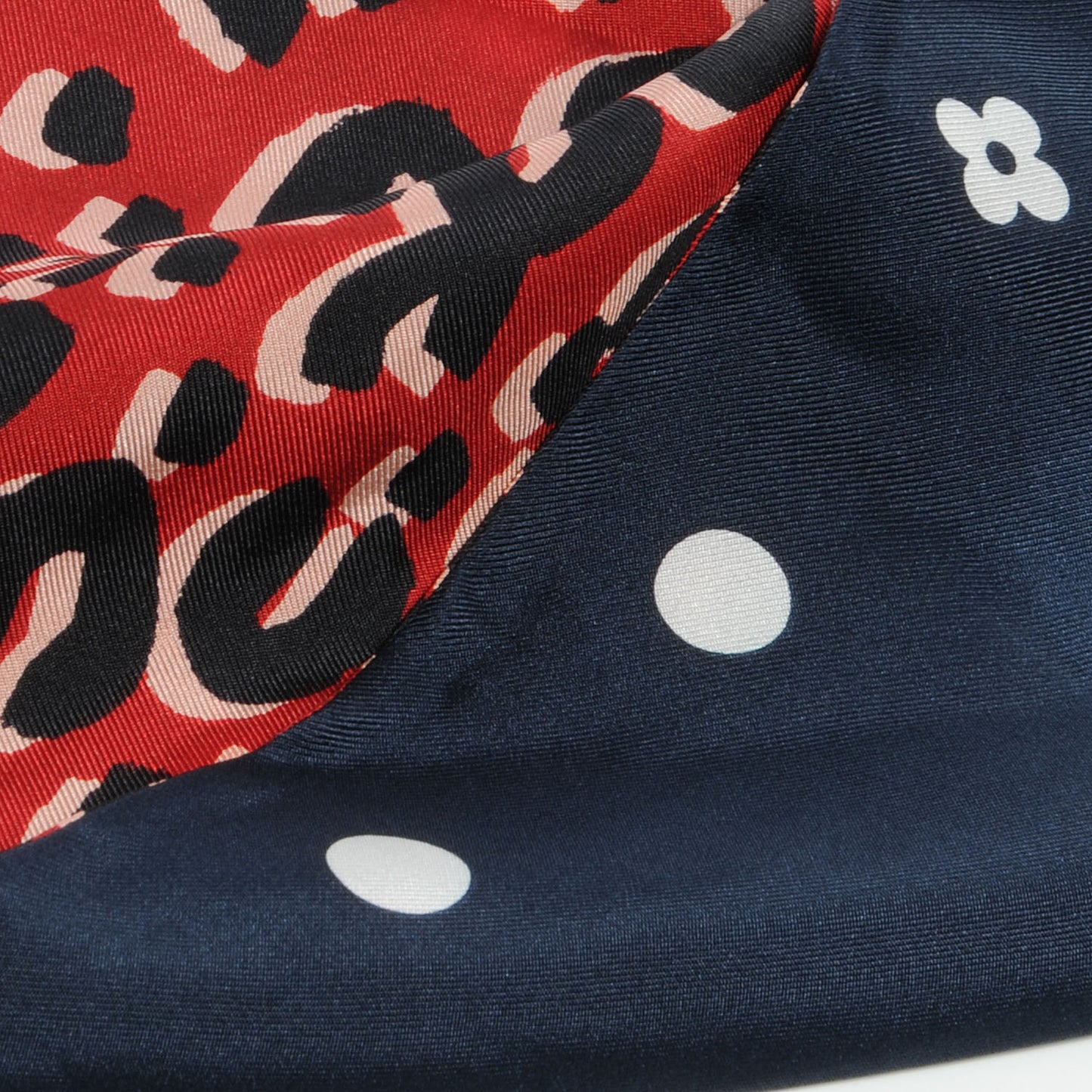 Silk Leopard Snood Scarf Red