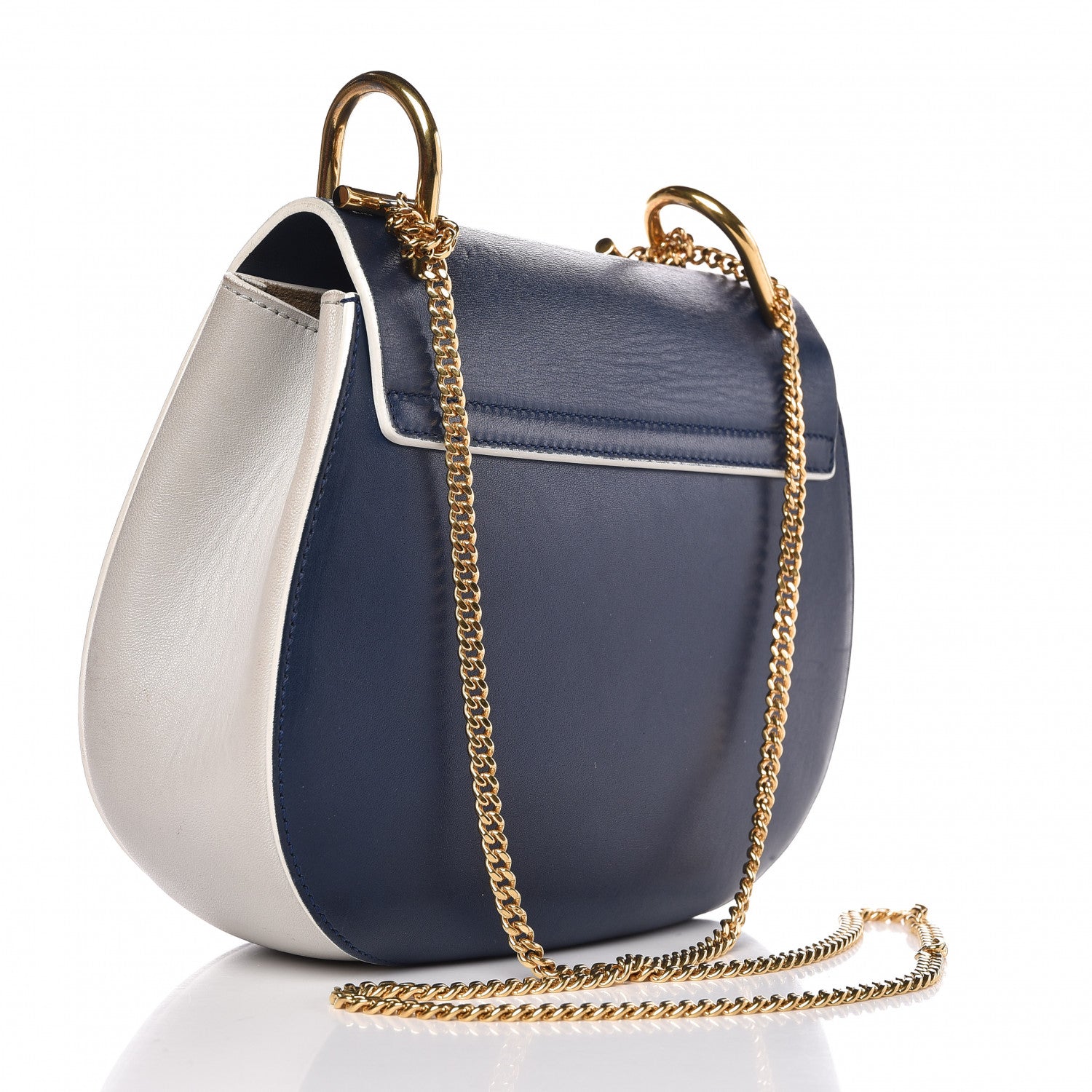 Chloe Smooth Calfskin Medium Drew Shoulder Bag Blue 3 of 8