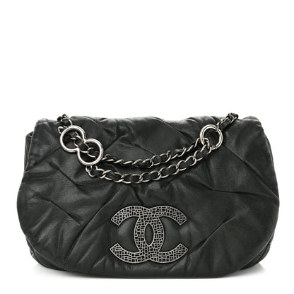 Chanel Iridescent Calfskin Glint Flap Black 1 of 12