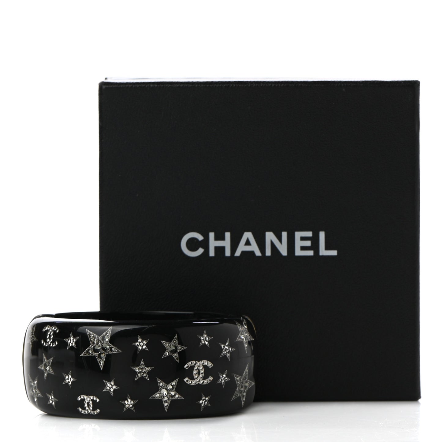 Resin Strass CC Stars Cuff Black