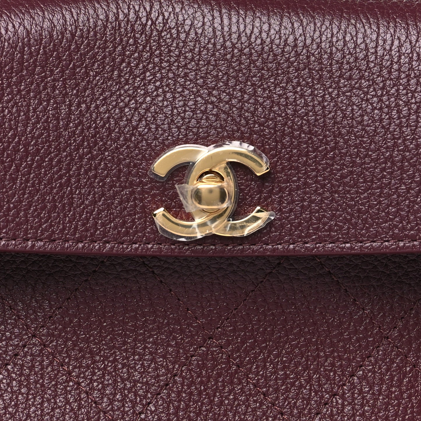 Grained Calfskin Stitched Urban Essentials Small Shopping Bag Burgundy