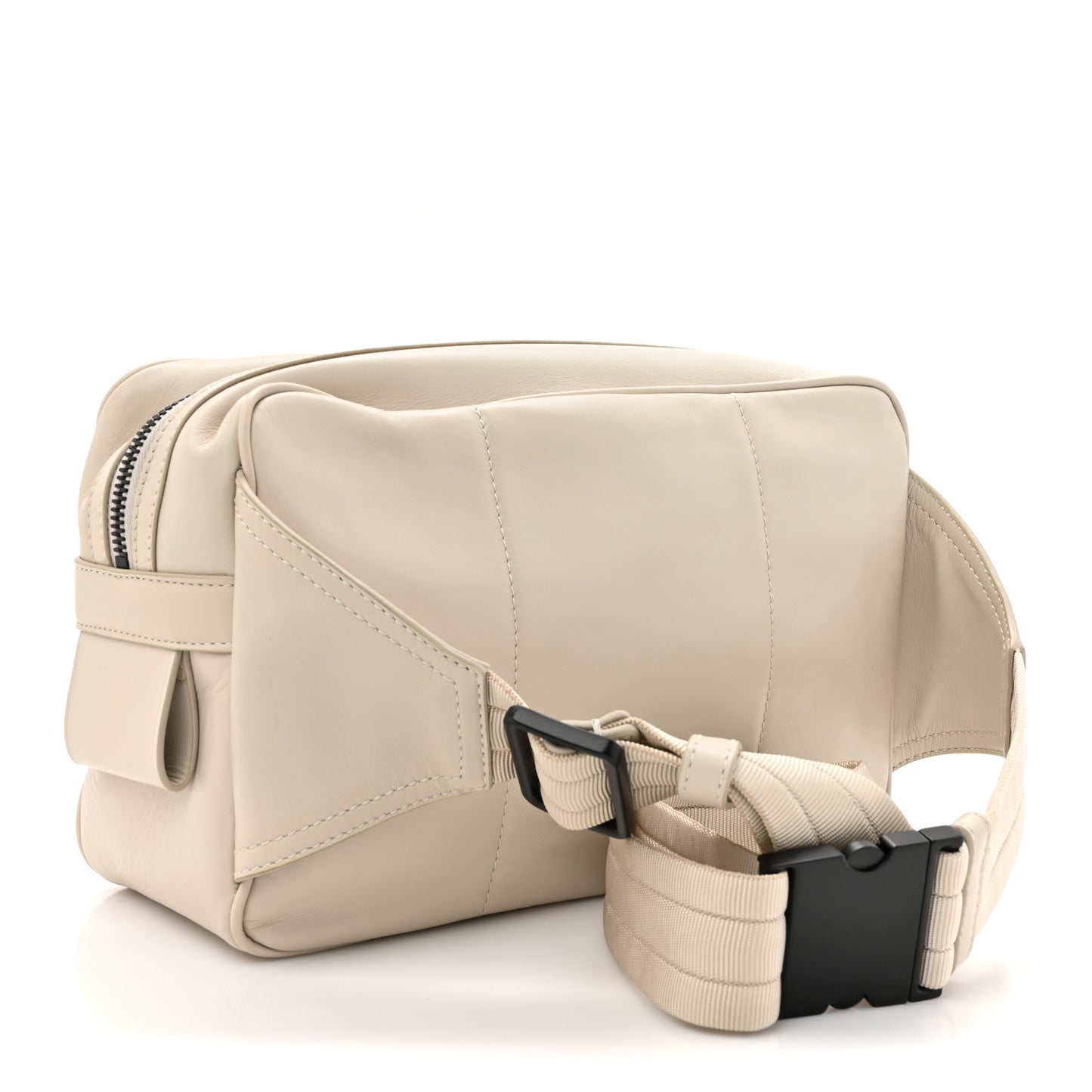 Perforated Calfskin Leggero Intrecciato Belt Bag Mist Plaster
