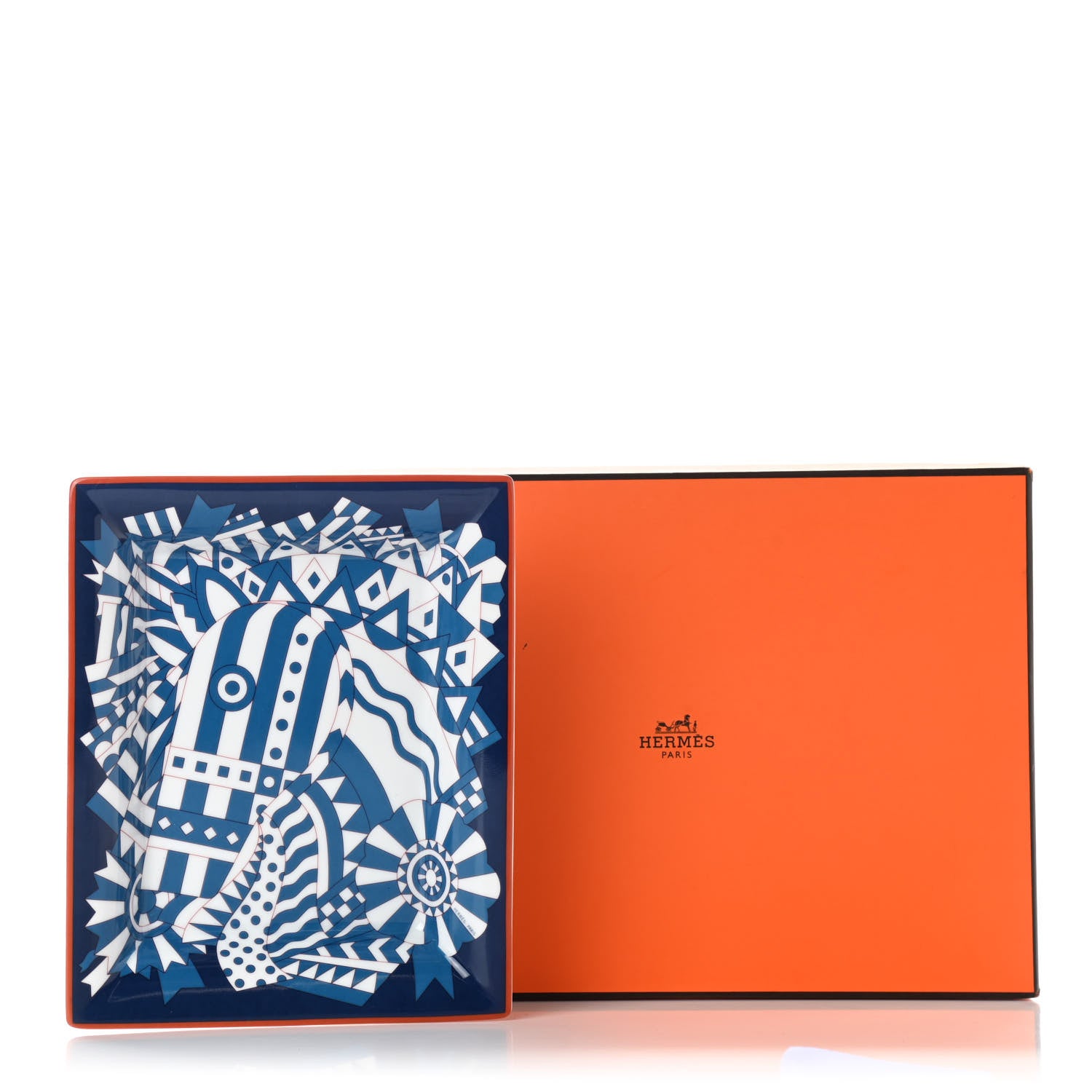 Hermes Porcelain Cheval de Fete Change Tray Marine 6 of 6