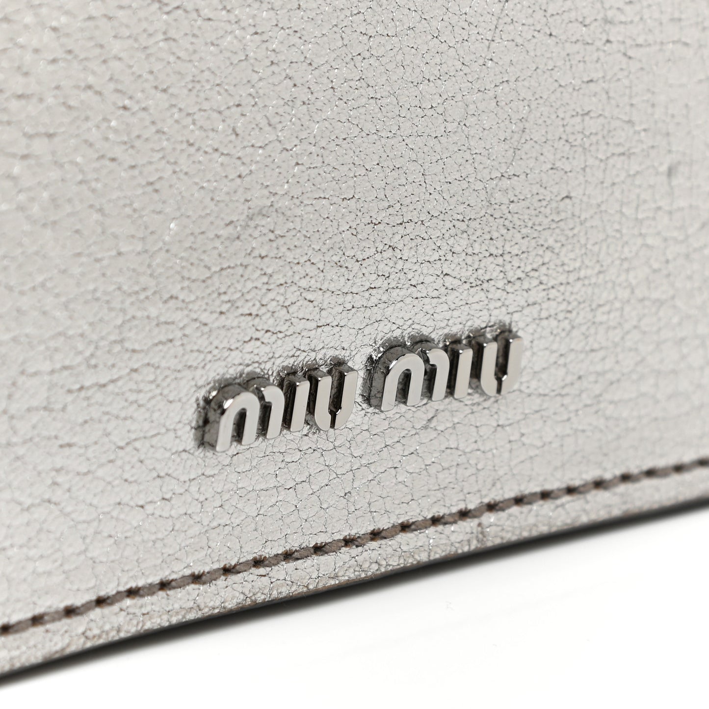 Metallic Goatskin Bandoliera Madras Shoulder Bag Chrome
