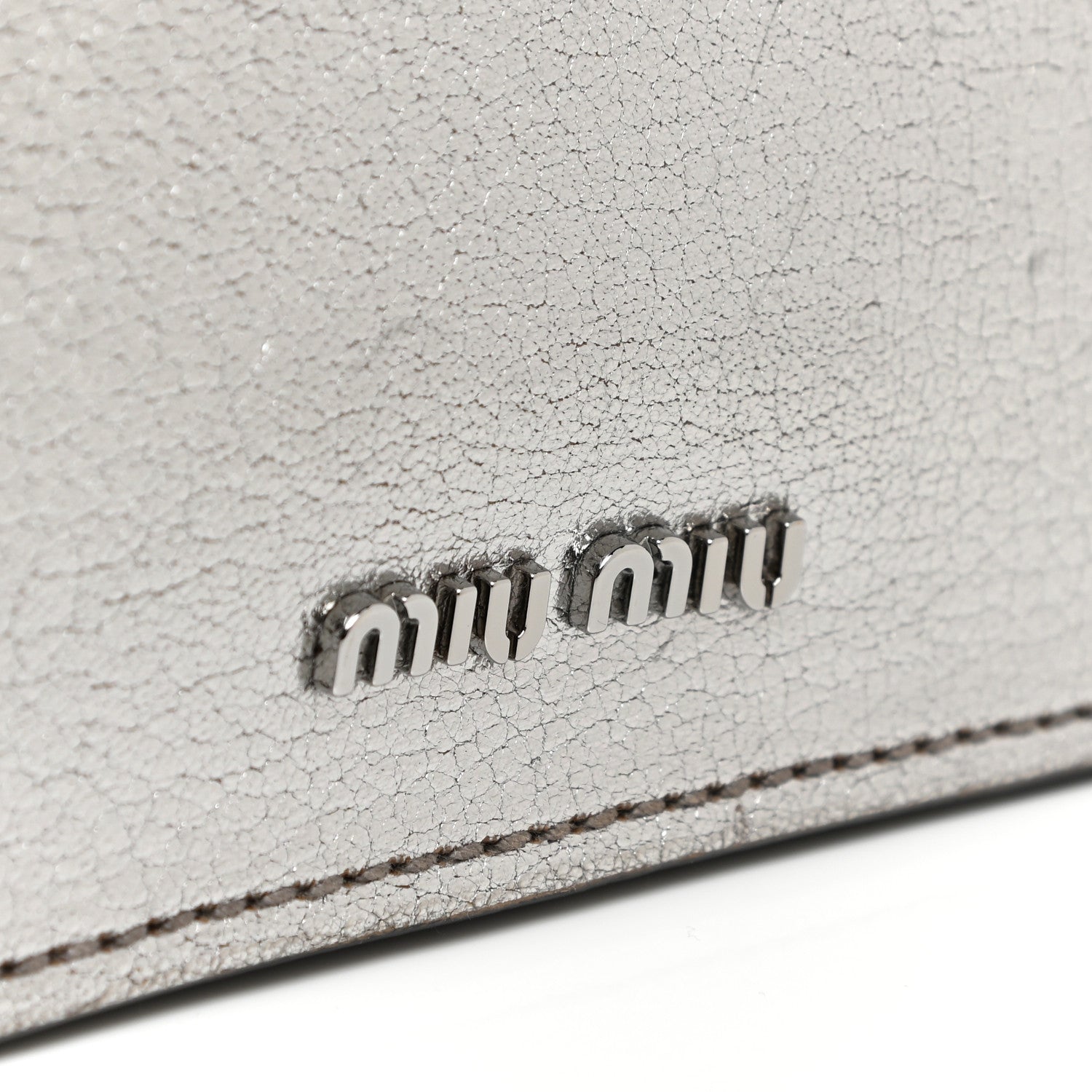 Miu Miu Metallic Goatskin Bandoliera Madras Shoulder Bag Chrome 15 of 19
